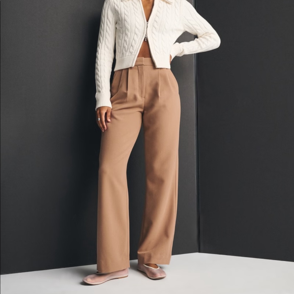 Curve Love A&F Sloane Tailored Wide Leg Pant